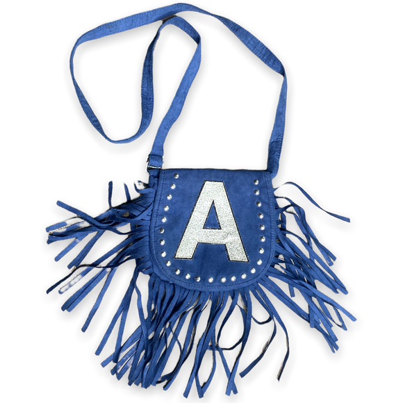 Justice Other - Girls Justice Blue Fringe Initial “A” Crossbody Bag Purse